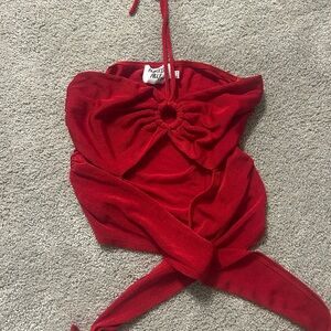 Princess Polly Red Halter Crop Top